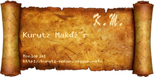 Kurutz Makár névjegykártya